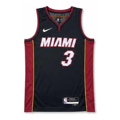 2022/23 Season Miami Heat V-Neck Black #3 Dwyane Wade NBA Jersey