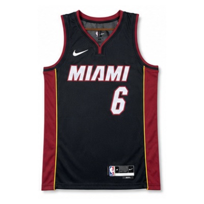 2022/23 Season Miami Heat V-Neck Black #6 LeBron James NBA Jersey