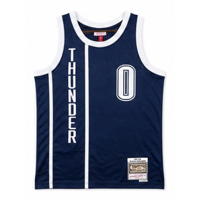 Mitchell & Ness Heat-Pressed Retro Jersey SW Oklahoma City Thunder 2015/2015/16 Season Navy #0 Russell Westbrook