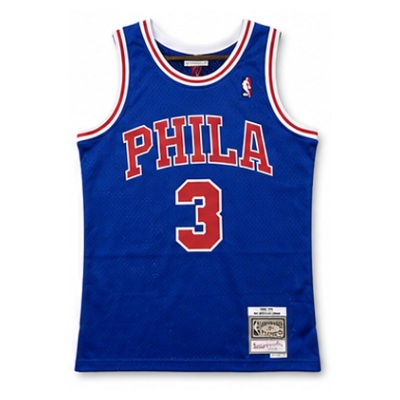 Mitchell & Ness Fan Version Heat-Pressed Retro Jersey Philadelphia 76ers 1996/97 Season Rookie Blue #3 Allen Iverson
