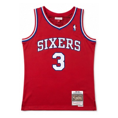 Mitchell & Ness Fan Version Heat-Pressed Retro Jersey Philadelphia 76ers 1996/97 Season Rookie Red #3 Allen Iverson