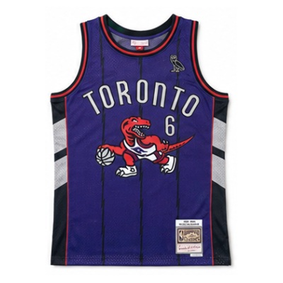 Mitchell & Ness Fan Version Heat-Pressed Retro Jersey Toronto Raptors Purple #6