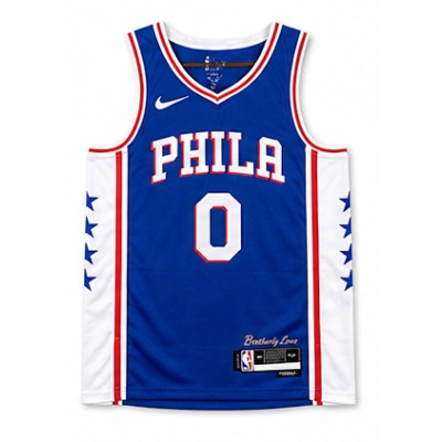 2022/23 Season Philadelphia 76ers V-Neck Blue #0 Ma Ke Si NBA Jersey