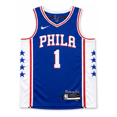 2022/23 Season Philadelphia 76ers V-Neck Blue #1 James Harden NBA Jersey