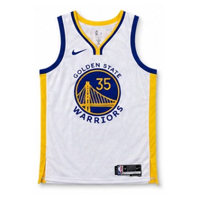 2022/23 Season Golden State Warriors V-Neck White #35 Kevin Durant NBA Jersey