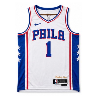 2022/23 Season Philadelphia 76ers Home White #1 James Harden NBA Jersey
