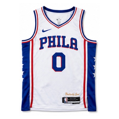 2022/23 Season Philadelphia 76ers Home White #0 Tyrese Maxey NBA Jersey