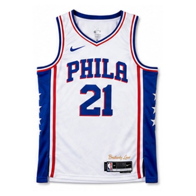 2022/23 Season Philadelphia 76ers Home White #21 Joel Embiid NBA Jersey