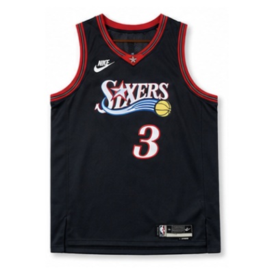 2025/26 Season Philadelphia 76ers Retro Black #3 Allen Iverson NBA Jersey