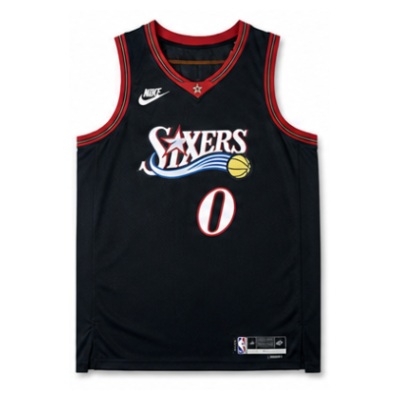2025/26 Season Philadelphia 76ers Retro Black #0 Tyrese Maxey NBA Jersey