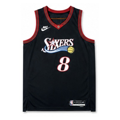 2025/26 Season Philadelphia 76ers Retro Black #8 Paul George NBA Jersey