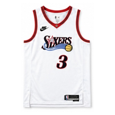2025/26 Season Philadelphia 76ers Retro White #3 Allen Iverson NBA Jersey