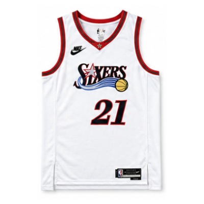 2025/26 Season Philadelphia 76ers Retro White #21 Joel Embiid NBA Jersey
