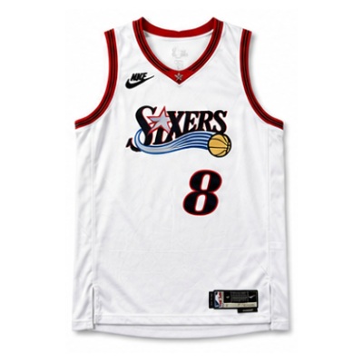 2025/26 Season Philadelphia 76ers Retro White #8 Paul George NBA Jersey