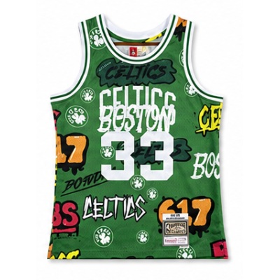 Mitchell & Ness Heat-Pressed Retro Jersey SW Boston Celtics 85/86 Season Graffiti #33 Bo De