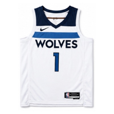 2022/23 Season Minnesota Timberwolves Home White #1 An De Sen Li Kai Er NBA Jersey