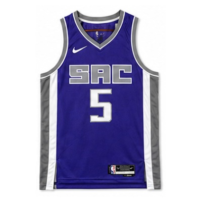2022/23 Season Sacramento Kings Away Purple #5 De'Aaron Fox NBA Jersey