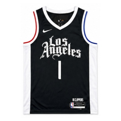 2020/21 Season Los Angeles Clippers La Ding Wen Black #1 James Harden NBA Jersey
