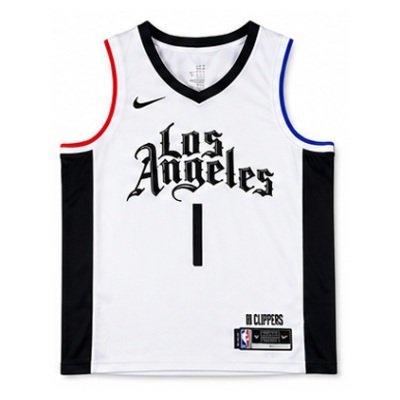 2020/21 Season Los Angeles Clippers La Ding Wen White #1 James Harden NBA Jersey