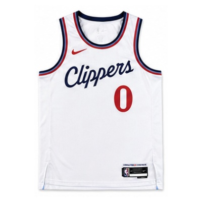 2024/25 temporada Los Angeles Clippers casa branco #0 Russell Westbrook camisola NBA
