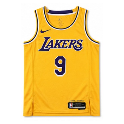 2022/23 Season Los Angeles Lakers Crew Neck Yellow #9 Bronny James NBA Jersey