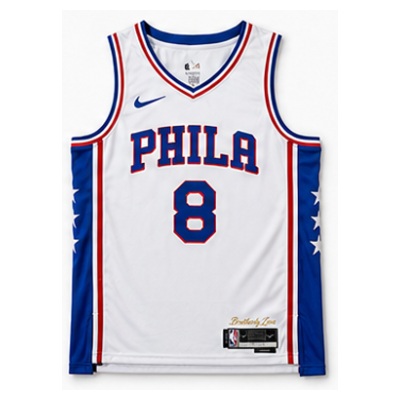 2022/23 Season Philadelphia 76ers Home White #8 Paul George NBA Jersey