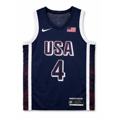 2024 Olympics Team USA Basketball Navy #4 Stephen Curry NBA Jersey