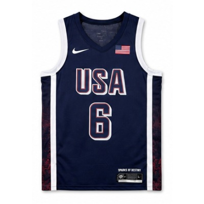 2024 Olympics Team USA Basketball Navy #6 LeBron James NBA Jersey