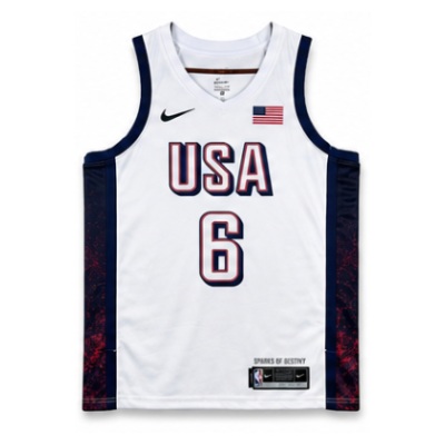 2024 Olympics Team USA Basketball White #6 LeBron James NBA Jersey