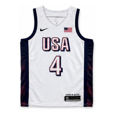 2024 Olympics Team USA Basketball White #4 Stephen Curry NBA Jersey