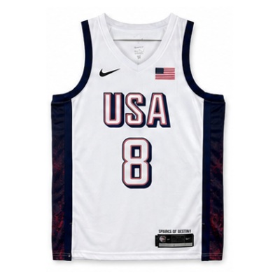 2024 Olympics Team USA Basketball White #8 Kawhi Leonard NBA Jersey