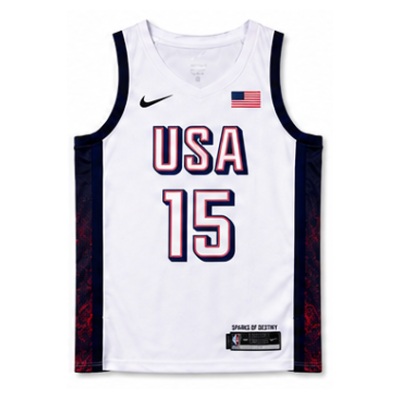 2024 Olympics Team USA Basketball White #15 Devin Booker NBA Jersey
