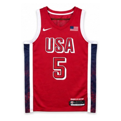 2024 Olympics Team USA Basketball Red #5 Anthony Edwards NBA Jersey