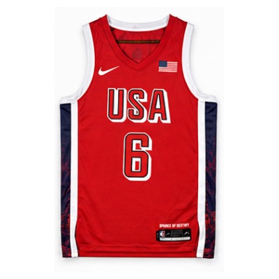 2024 Olympics Team USA Basketball Red #6 LeBron James NBA Jersey