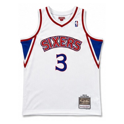 Mitchell & Ness Retro Heat-Pressed Jersey SW Philadelphia 76ers 96-97 Season Rookie Retro Bai #3 Ai Fu Sen