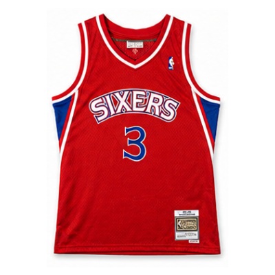 Mitchell & Ness Retro Heat-Pressed Jersey SW Philadelphia 76ers 96/97 Season Rookie Red #3 Allen Iverson
