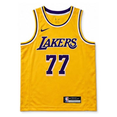 Youth 2022/23 Season Los Angeles Lakers Yellow #77 Luka Doncic NBA Jersey