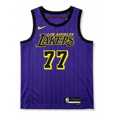 2020/21 Season Los Angeles Lakers Striped Purple #77 Luka Doncic NBA Jersey