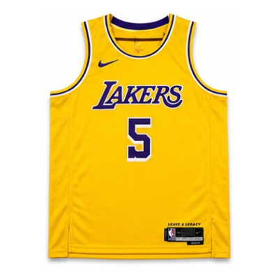 2022/23 Season Los Angeles Lakers Crew Neck Yellow #5 Ai Dun NBA Jersey